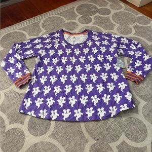 Disney Purple and White Ghost Print Pants